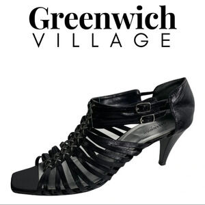 Greenwich Village Strappy Sandal Black  Sandal Size 11